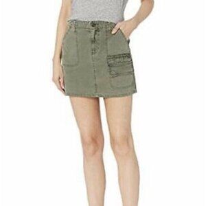 Hudson Hunter Cargo Army Green Mini Skirt Moli Ruffle Pocket High Rise Size 33